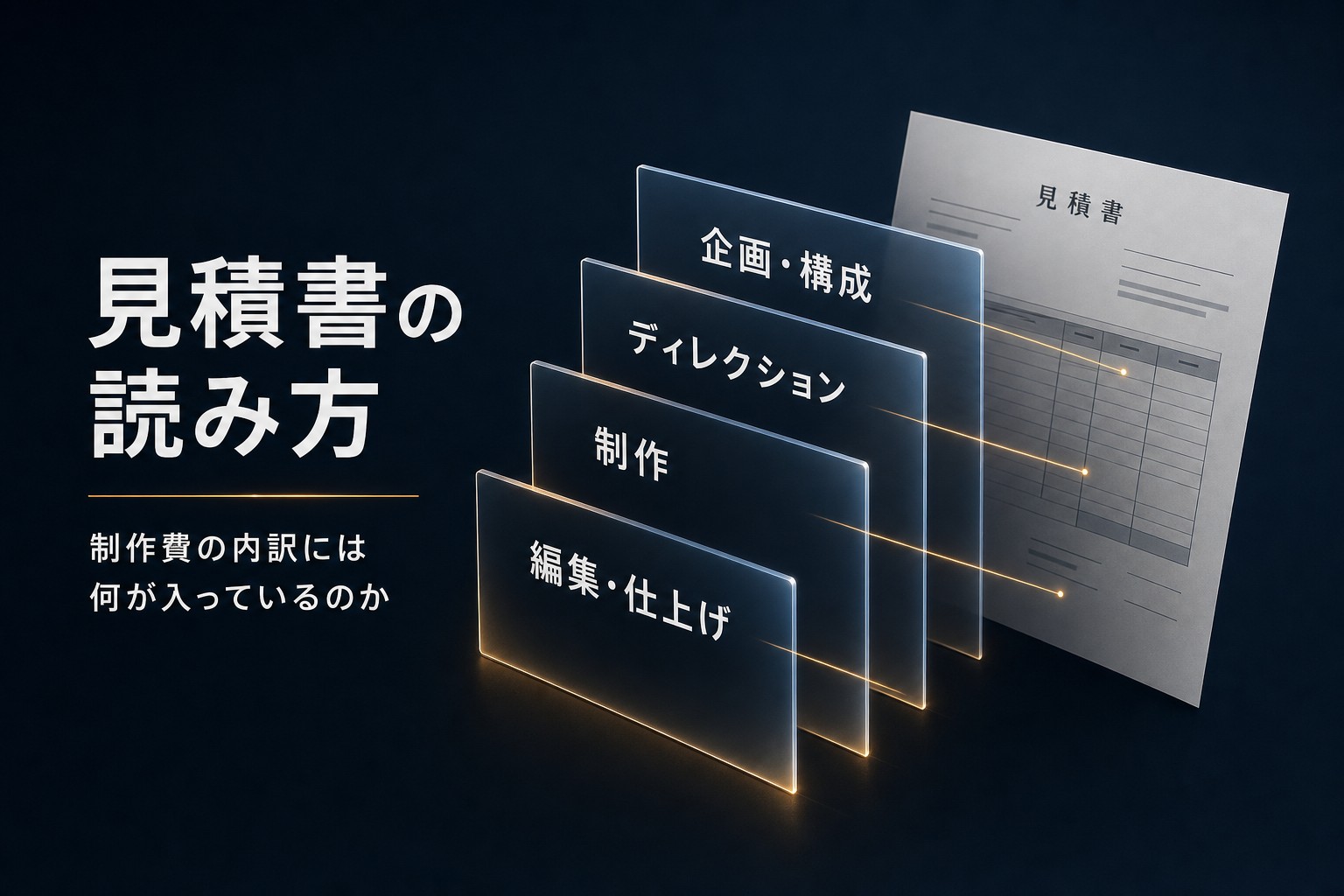見積書の読み方｜制作費の内訳には何が入っているのか