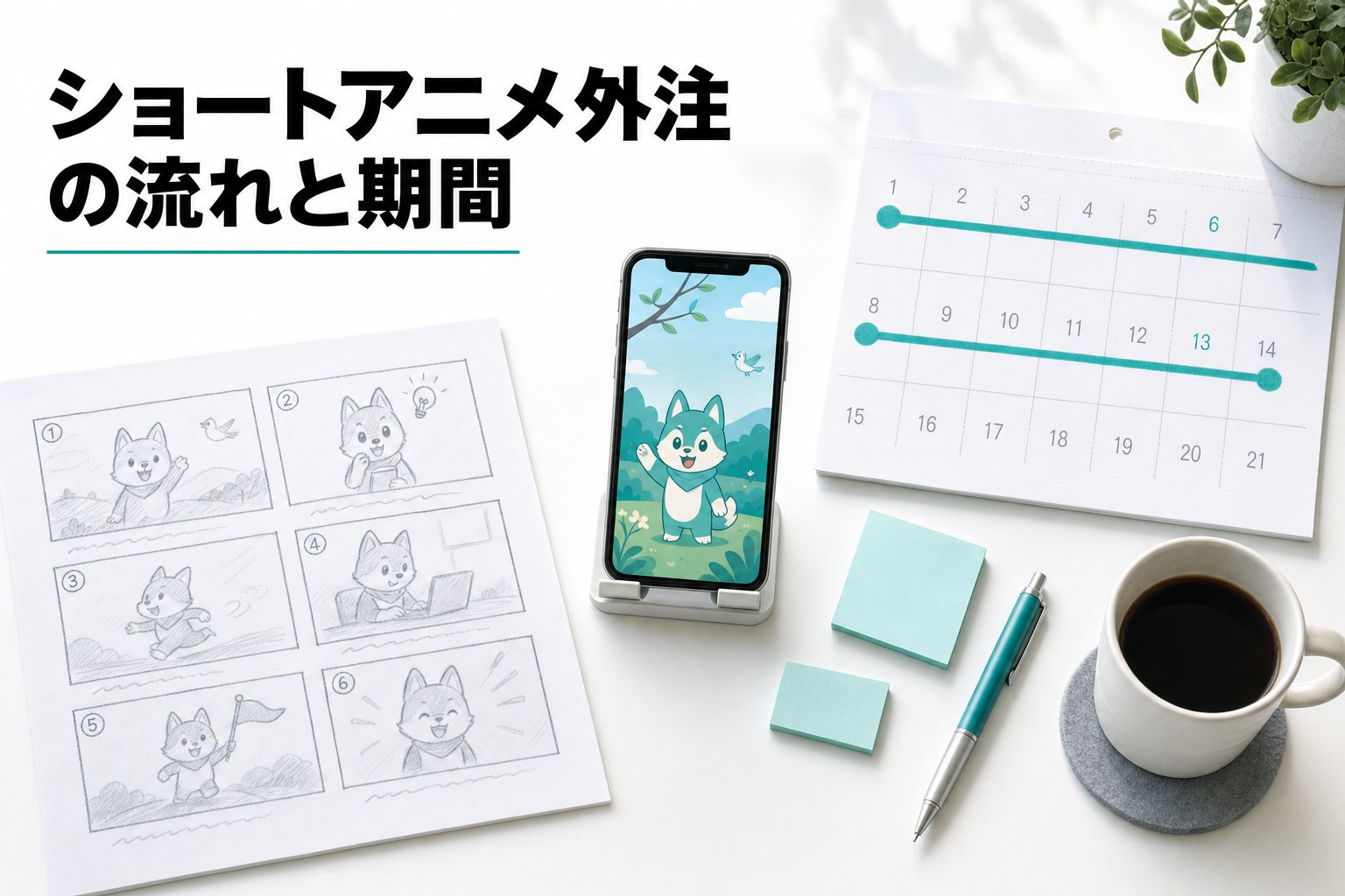 ショートアニメ・TikTok動画を外注したときの流れと期間